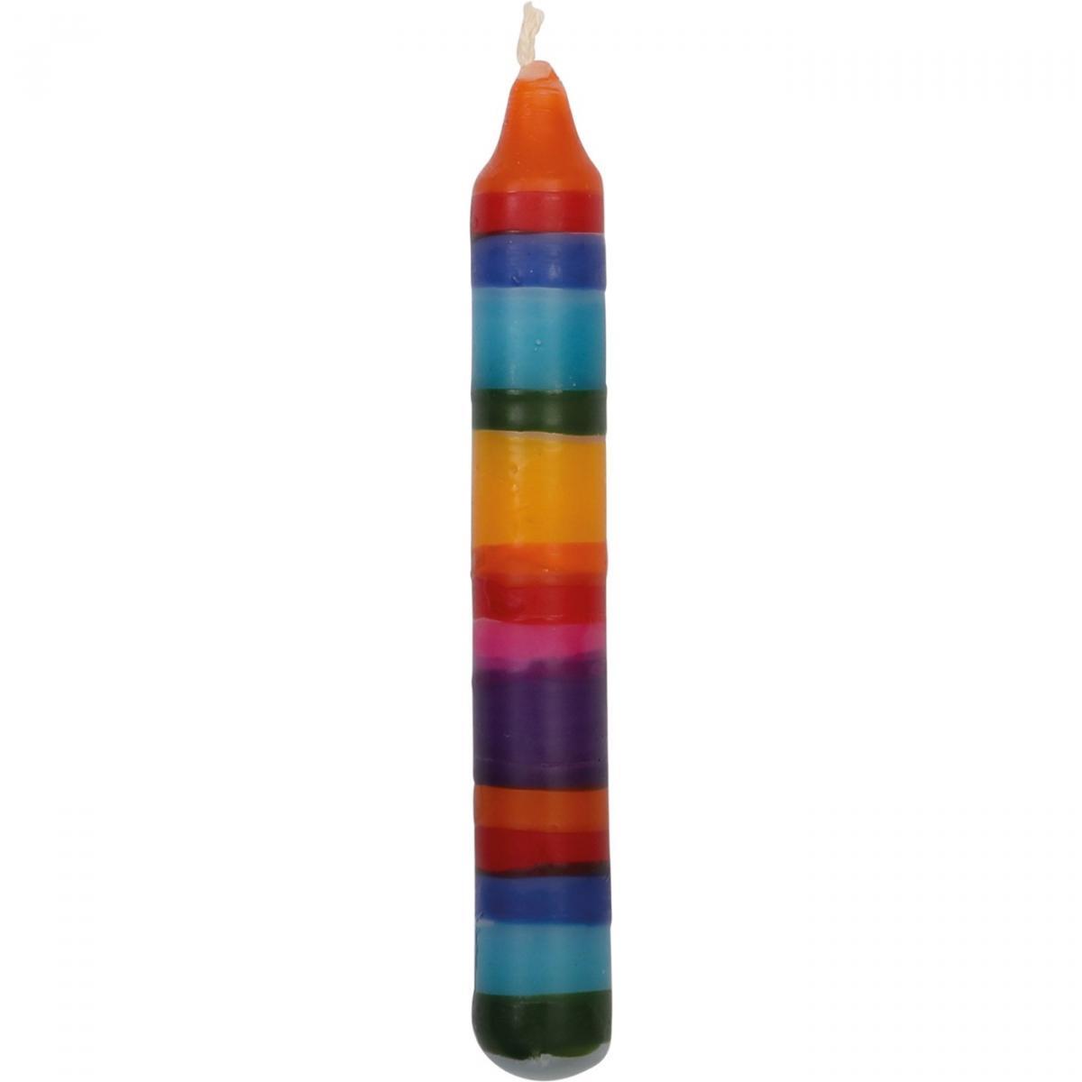 Kerze Geburtstag Streifen Regenbogen