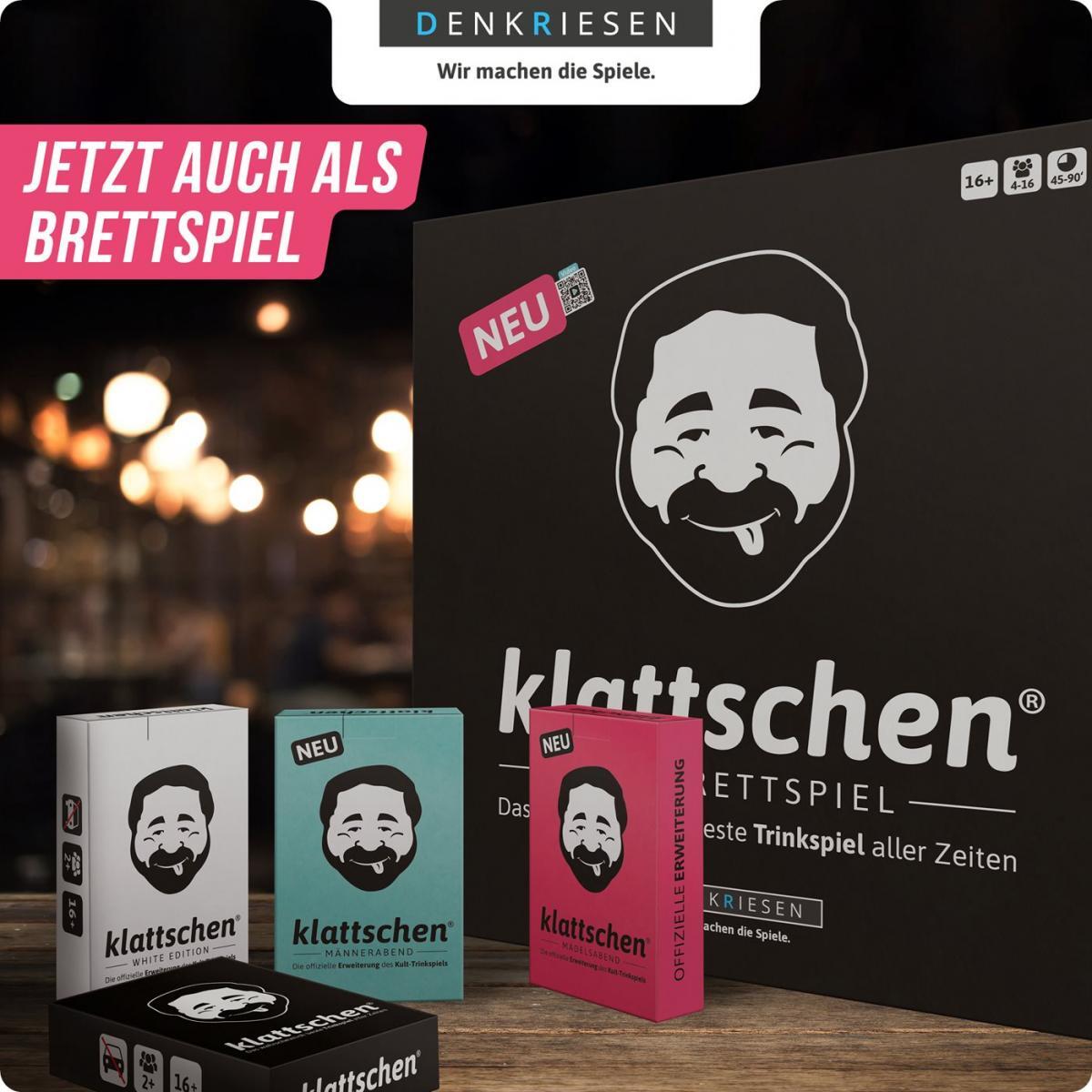 DENKRIESEN - klattschen® - Männerabend - SPIELKARTENKARTON Das wahrscheinlich beste Trinkspiel aller Zeiten
