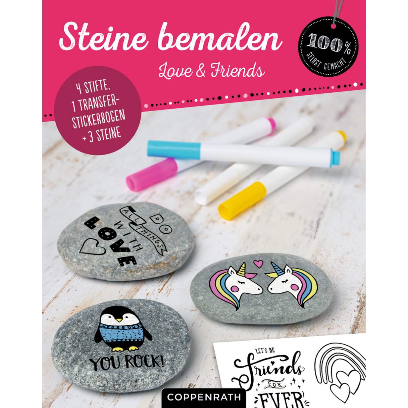 Steine bemalen - Set Love & Friends (100% selbst gemacht)