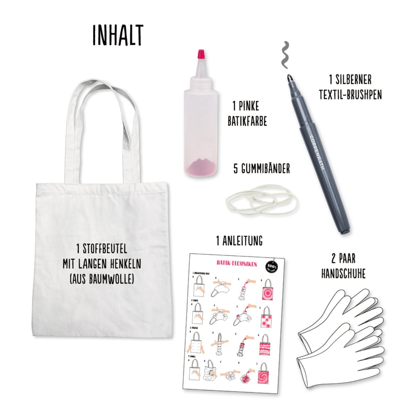 Mein Batik+Handlettering Starter-Set - Tasche (100% selbst gemacht)