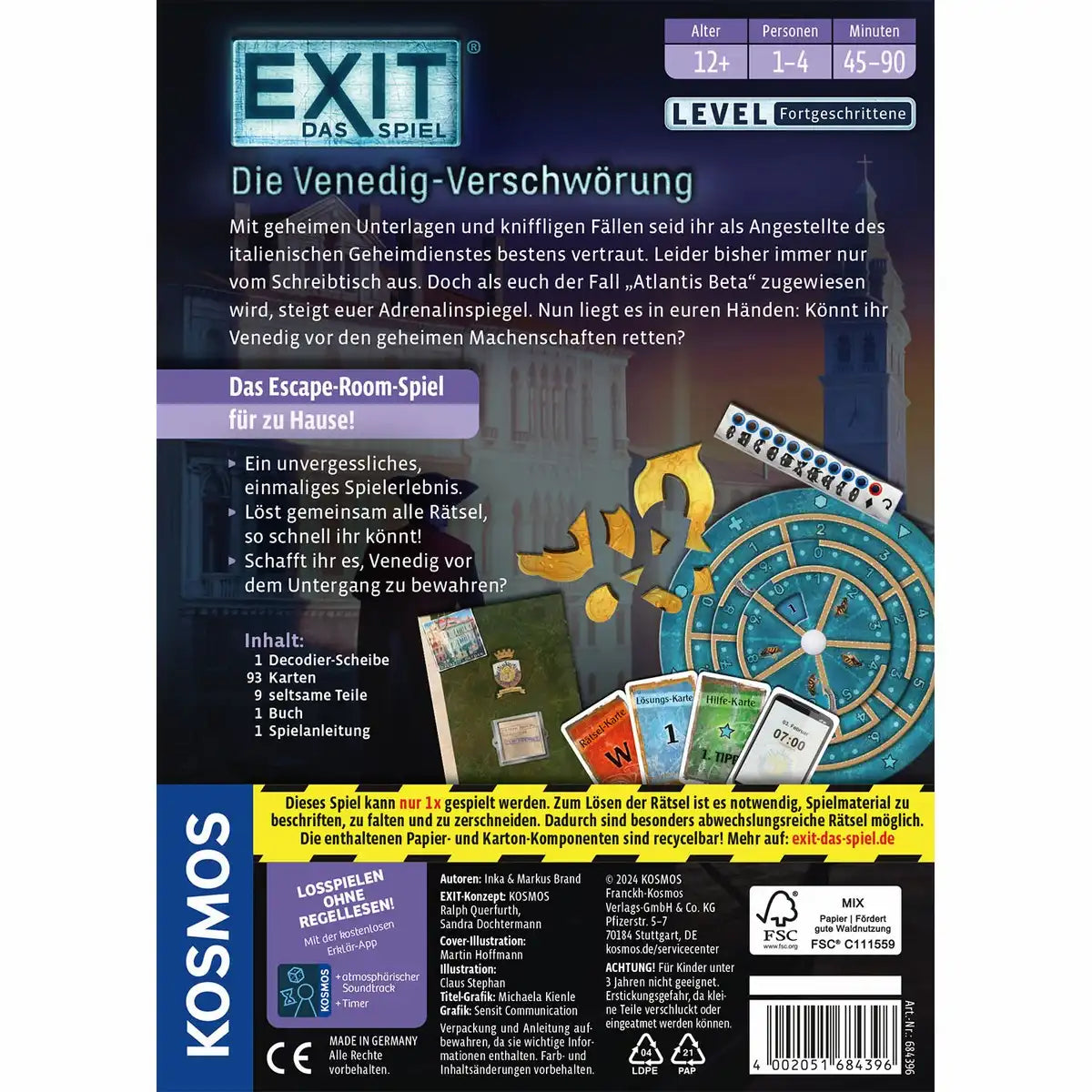 EXIT Escape Game Die Venedig-Verschwörung Level Fortgeschritten