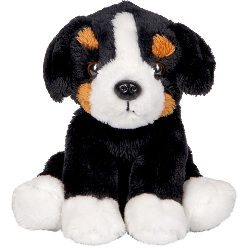 Plüschtier Berner Sennenhund Bruno im Korb - Lustige Tierparade