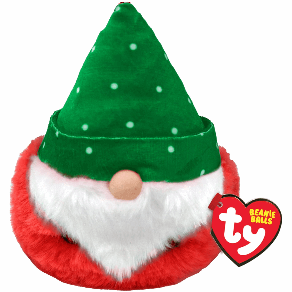 TY Puffies Balls Turvey Gnome Green Hat