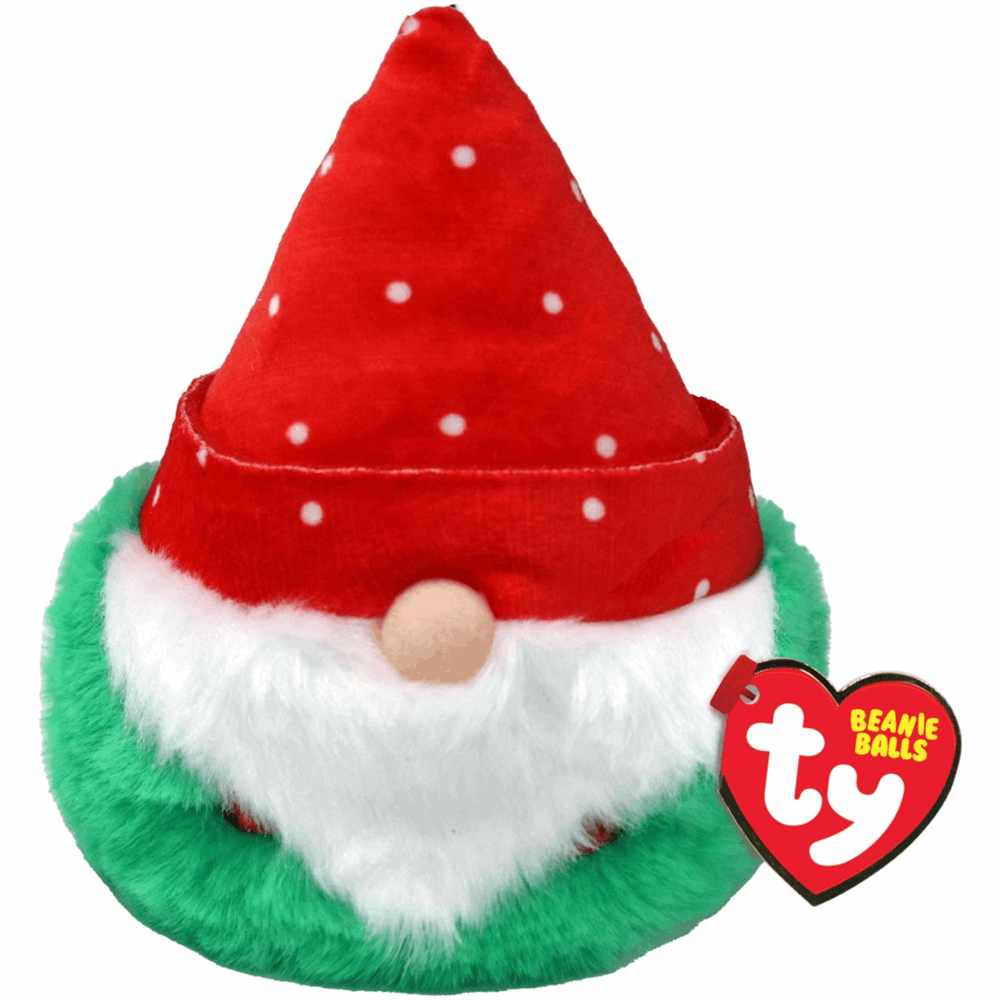 TY Puffies Balls Topsy Gnome In Red Hat