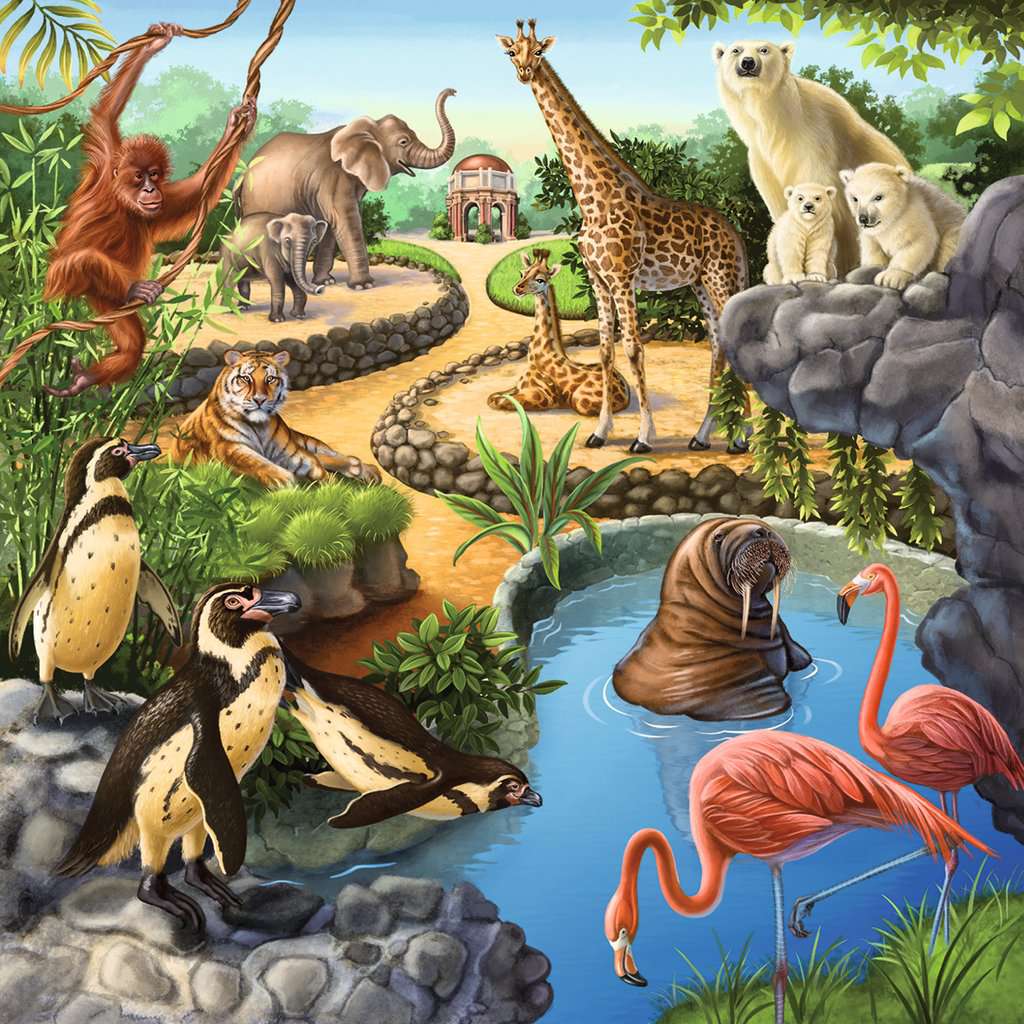 Ravensburger Puzzle 3 X 49 Teile Wald-/Zoo-/Haustiere