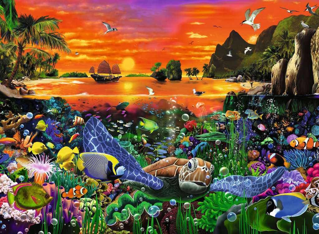 Ravensburger Puzzle 500 Teile Schildkröte im Riff