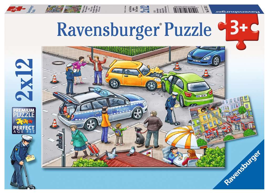 Ravensburger Puzzle 2 X 12 Teile Mit Blaulicht unterwegs