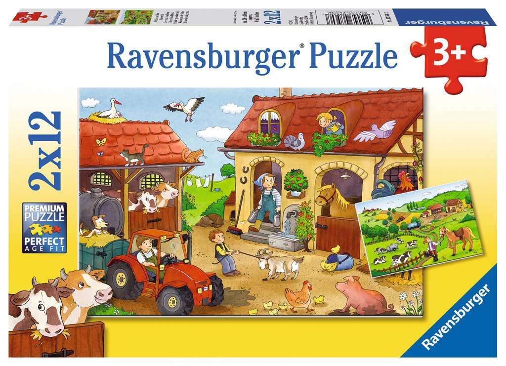 Ravensburger Puzzle 2 X 12 Teile Fleißig auf dem Bauernhof