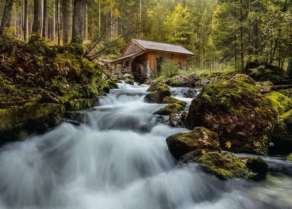 Ravensburger Puzzle 1000 Teile Mühle am Gollinger Wasserfall