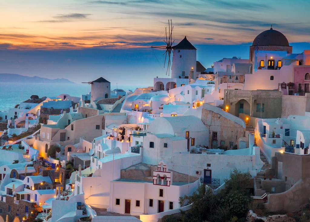 Ravensburger Puzzle 1000 Teile Abend über Santorini