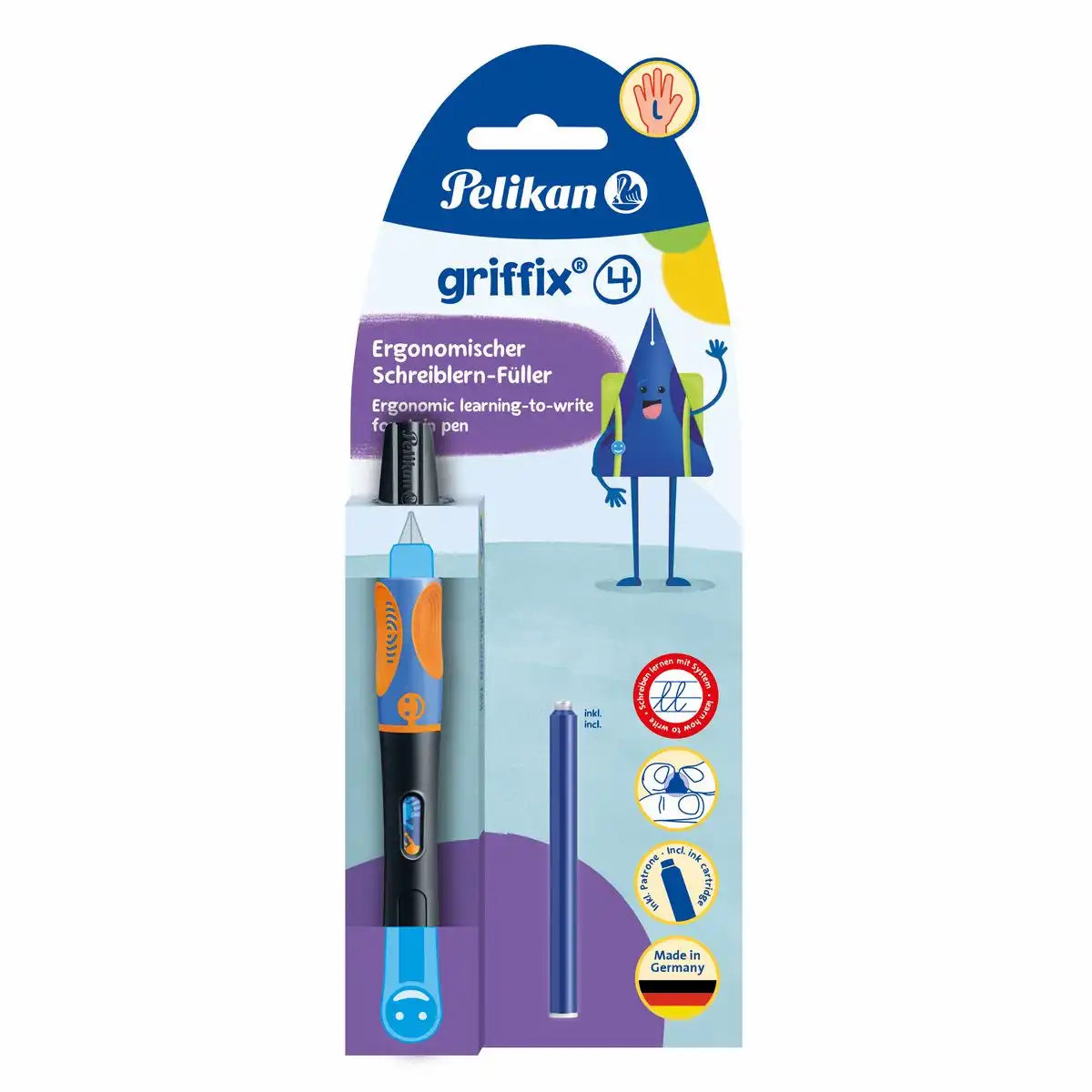 Pelikan Füller griffix für Linkshänder L neon black