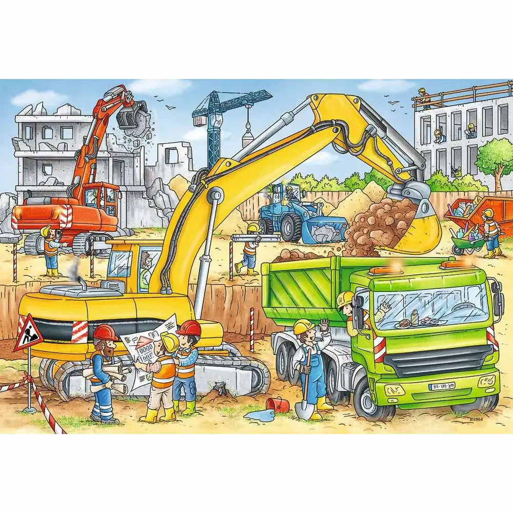 Ravensburger Puzzle 2 X 24 Teile Viel zu tun auf der Baustelle