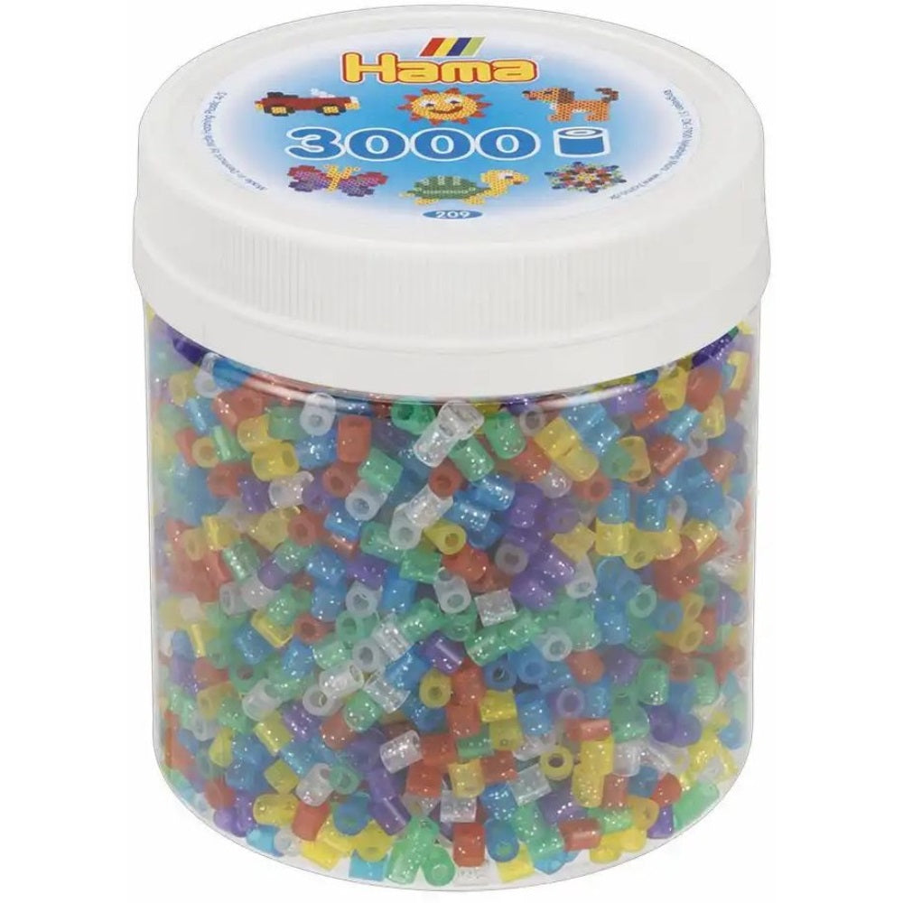 Bügelperlen Glitter Mix 3000 Stück Dose