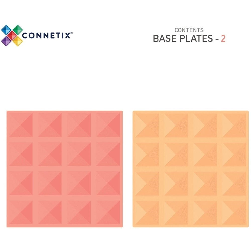 Connetix Magnetbausteine Pastel Lemon & Peach Basisplatten - 2 Teile