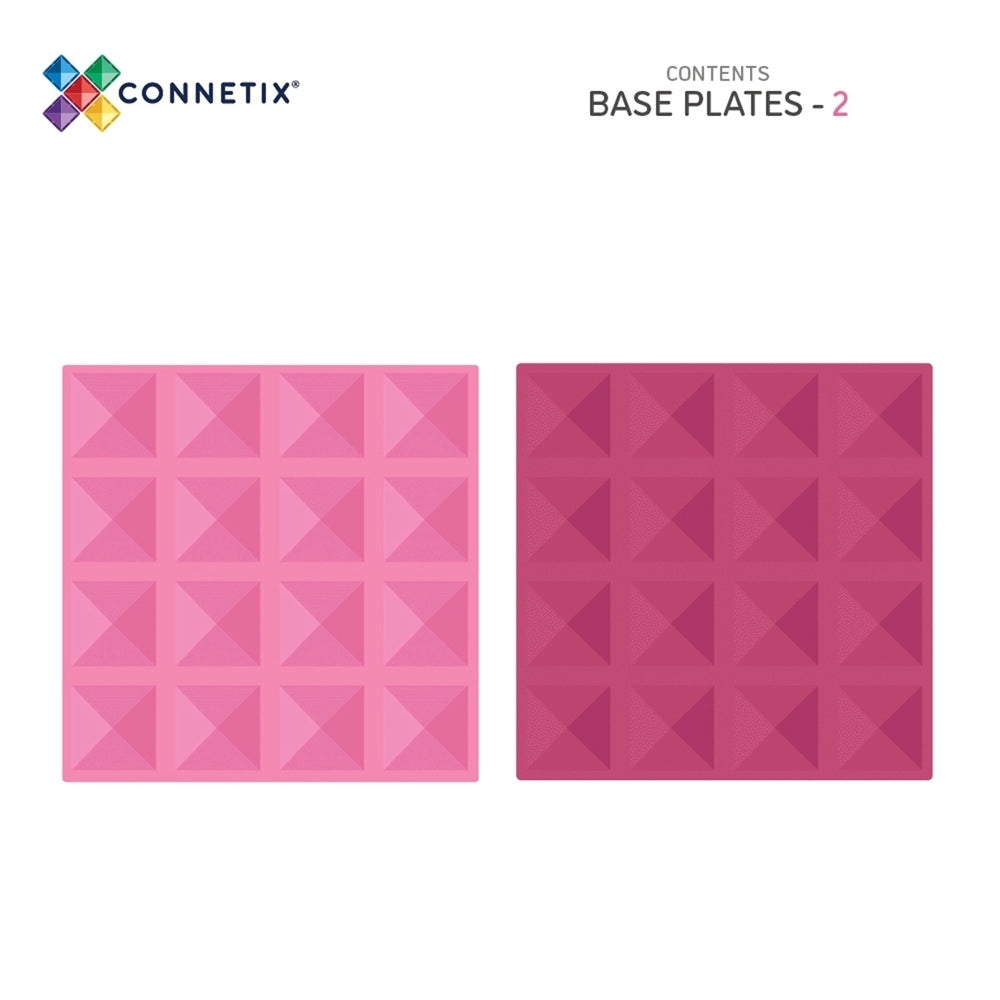 Connetix Magnetbausteine Pastel Pink & Berry Basisplatten - 2 Teile