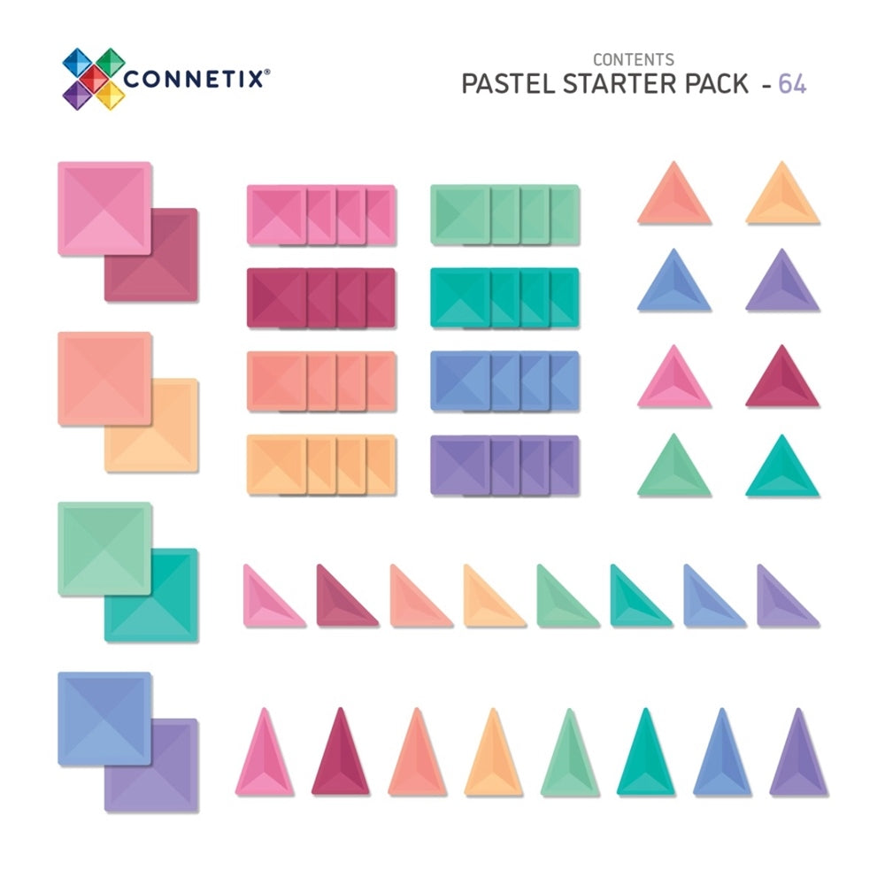 Connetix Magnetbausteine Pastel Starter Pack - 64 Teile