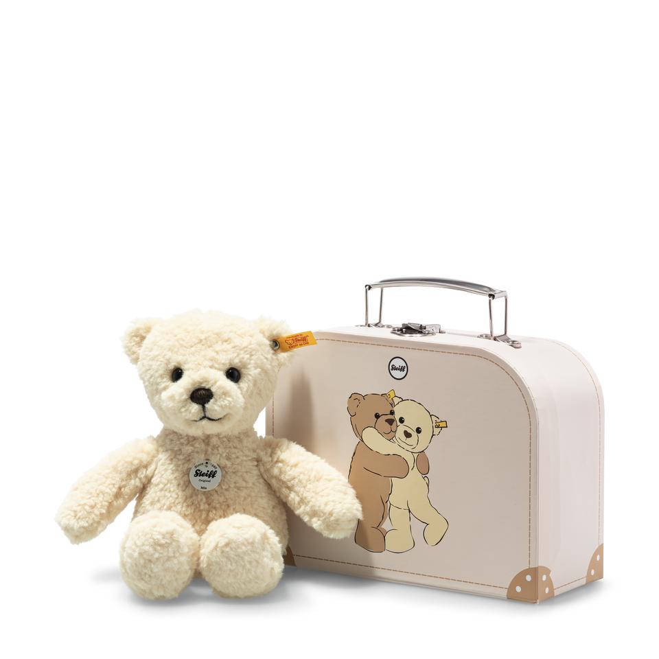 Teddybär Mila 21 vanille im Koffer