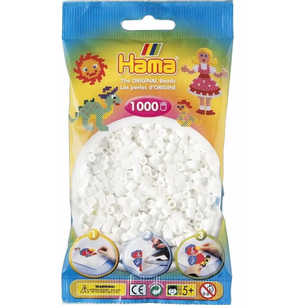 Hama Bügelperlen midi weiß 1000 Stück Beutel