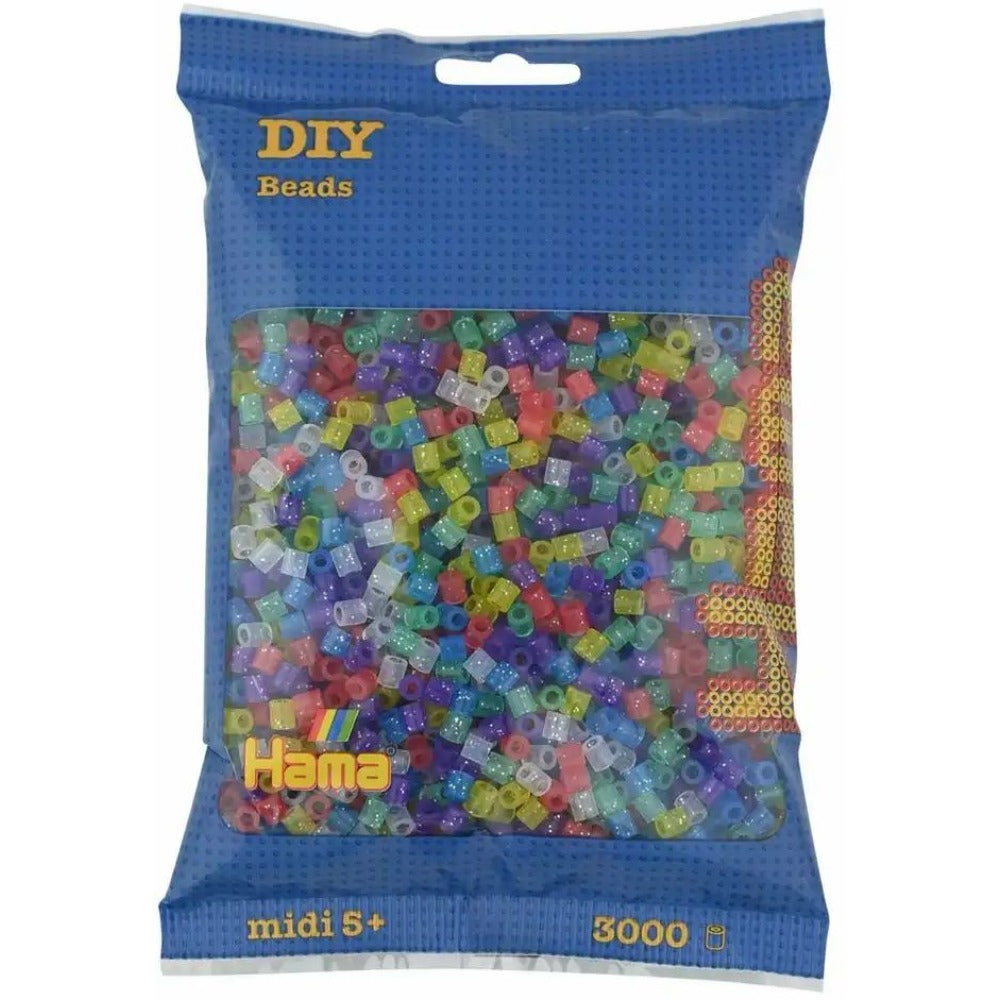 Bügelperlen Glitter Mix 3000 Stück Beutel