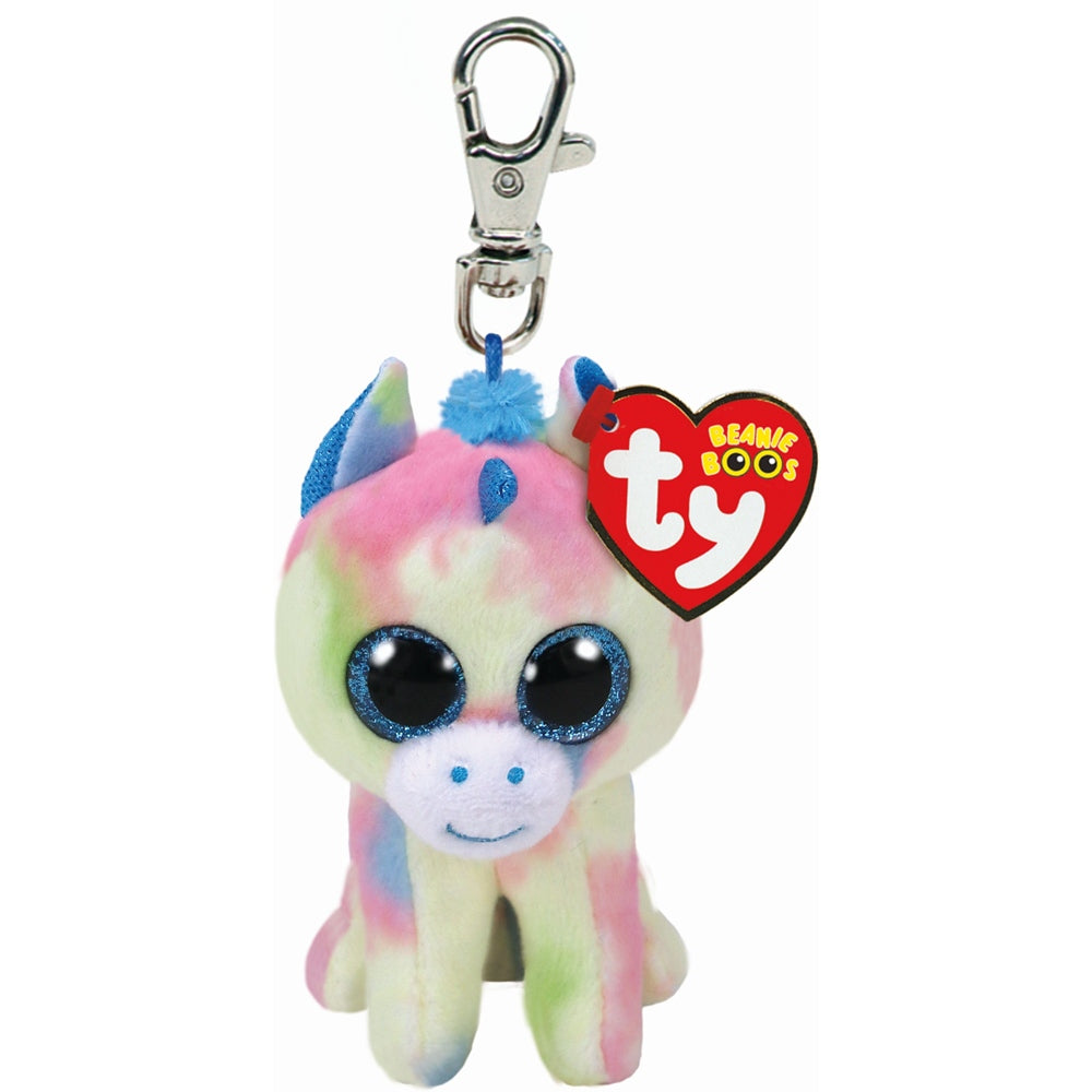 TY Beanie Bellie Clip Schlüsselanhänger Blitz Blaues Einhorn