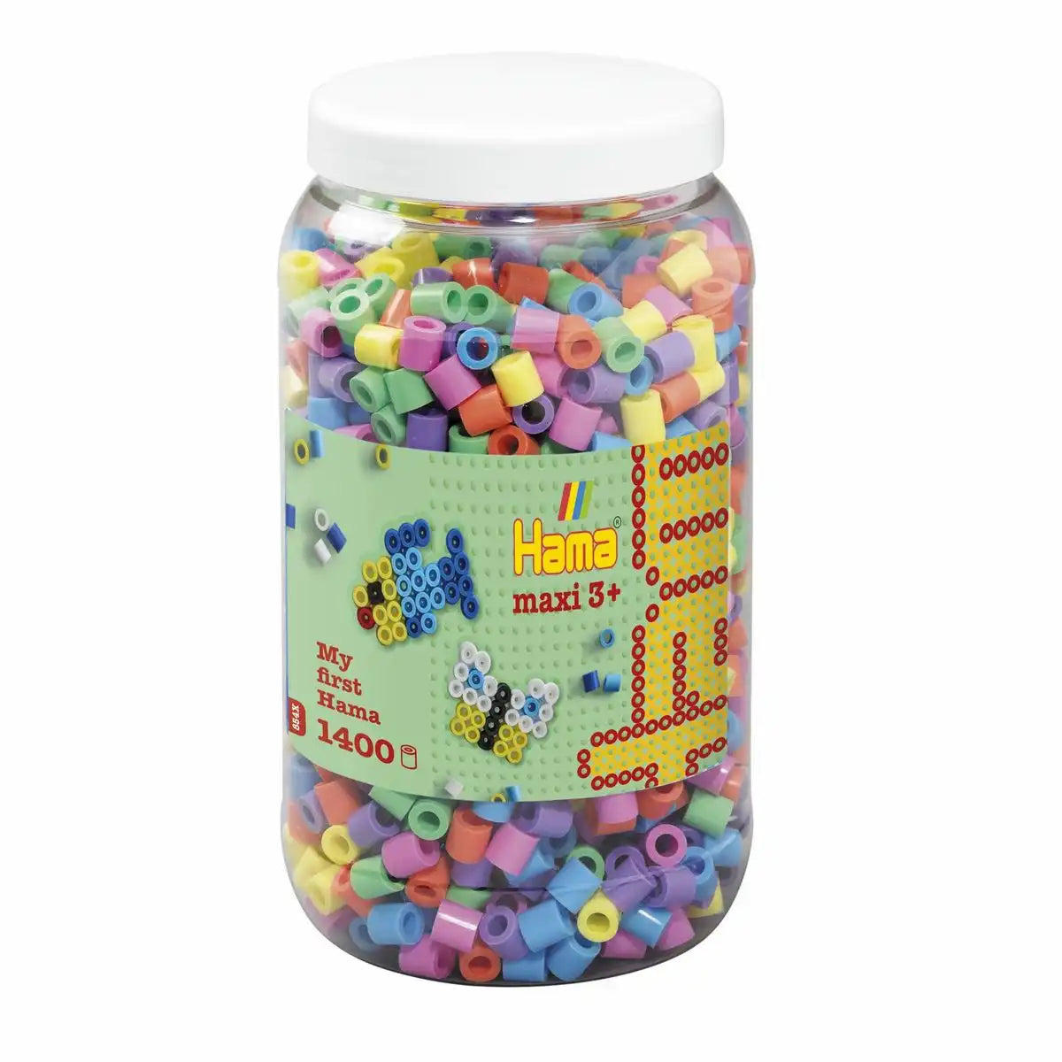 Hama Bügelperlen maxi pastell Mix 1400 Stück Dose
