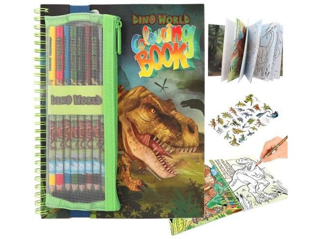 Dino World Malbuch mit Buntstiften