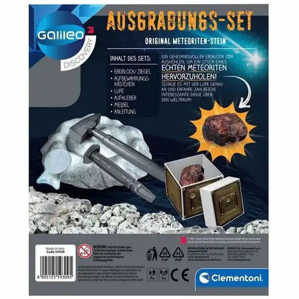 Ausgrabungsset Galileo Original Meteoriten-Stein