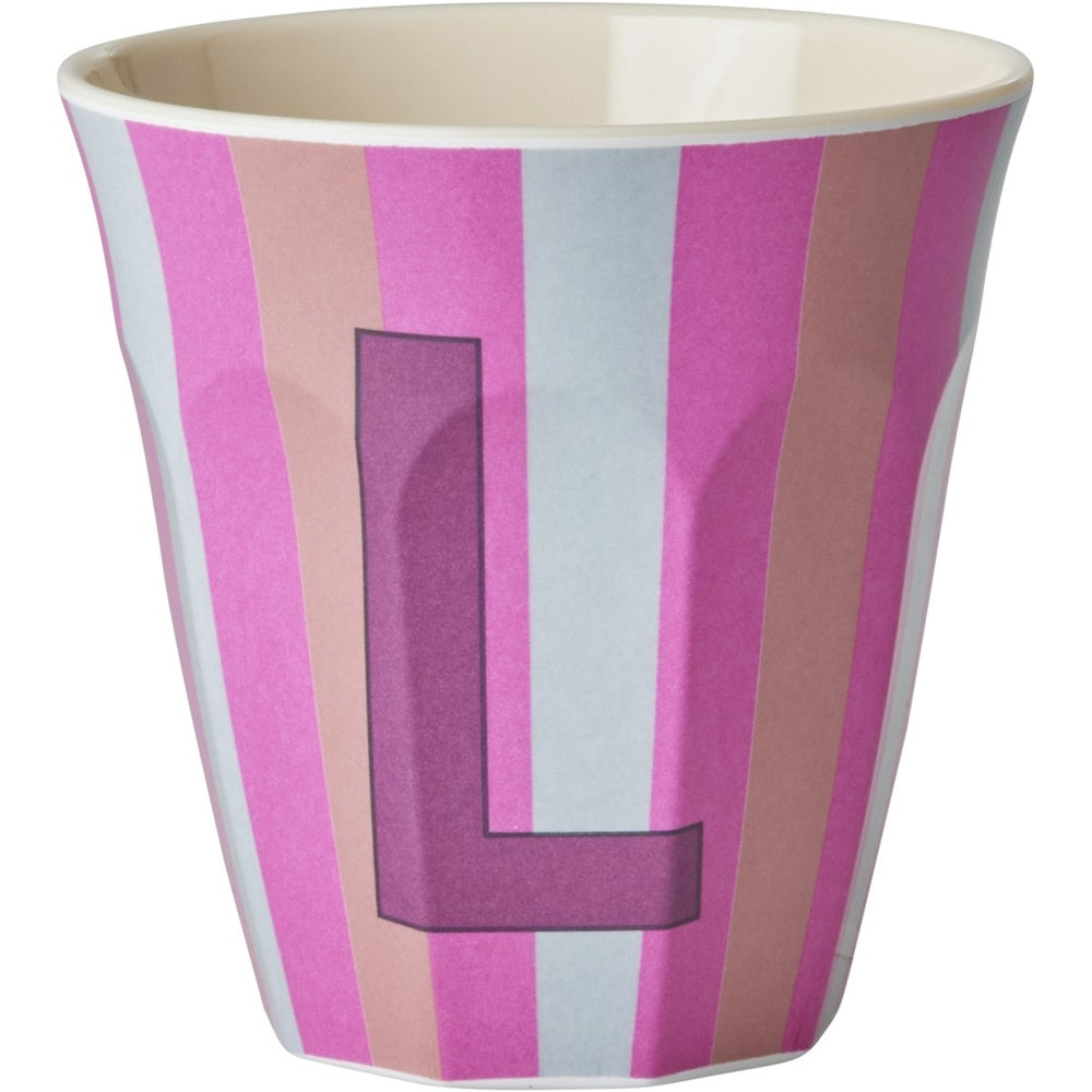 rice Melamin Buchstabenbecher - Mehrfarbig - L- Stripes