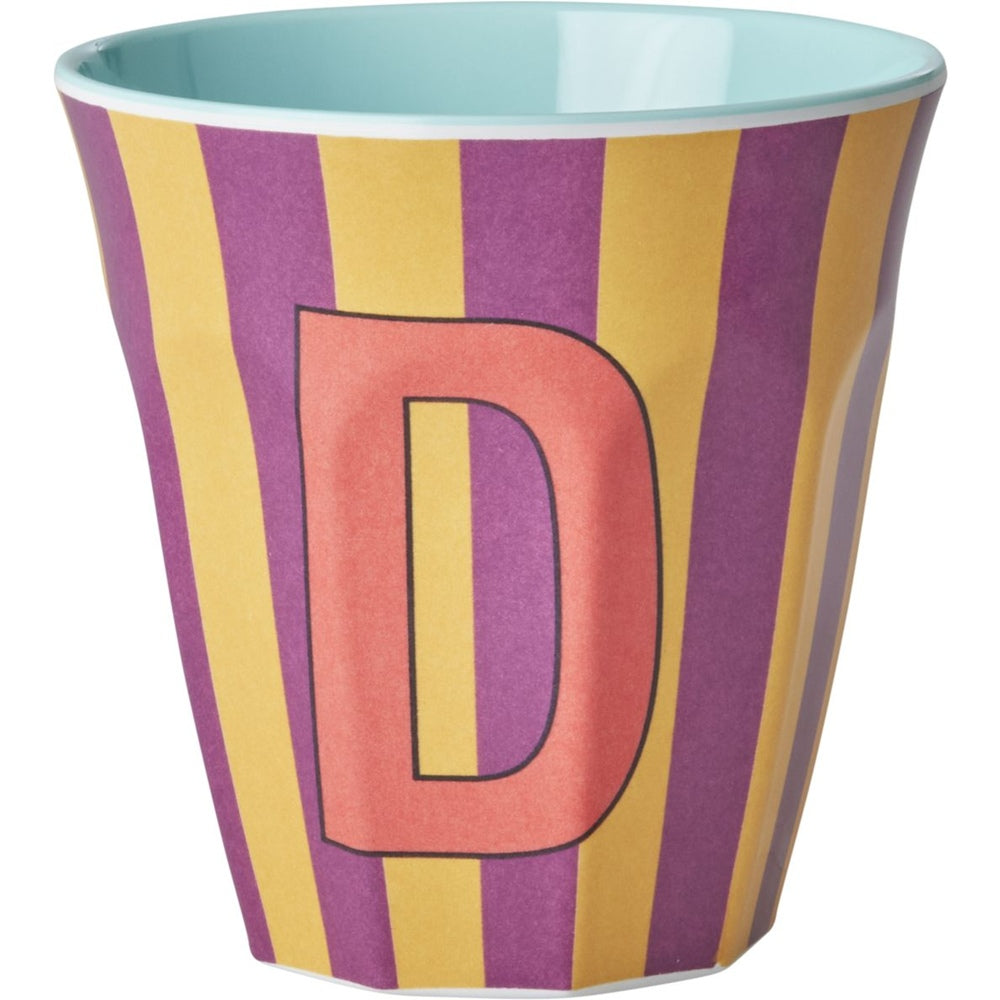 rice Melamin Buchstabenbecher - Mehrfarbig - D - Stripes