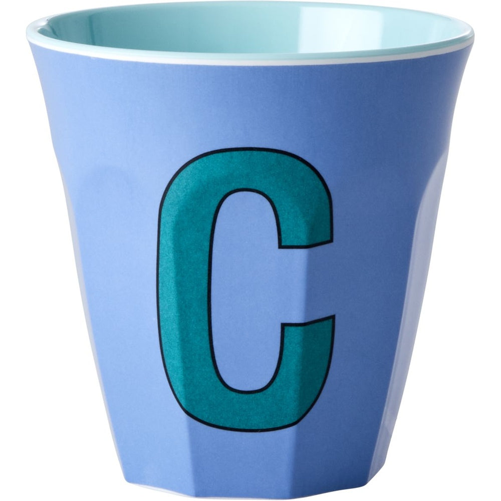 rice Melamin Buchstabenbecher - Graublau - C