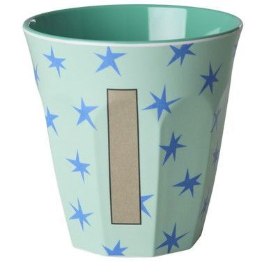 rice Melamin Buchstabenbecher - Grün - I - Stars