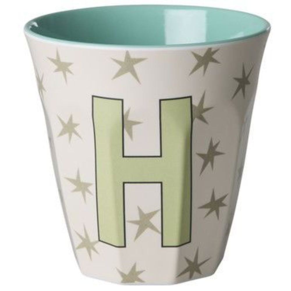 rice Melamin Buchstabenbecher - Crème - H - Stars
