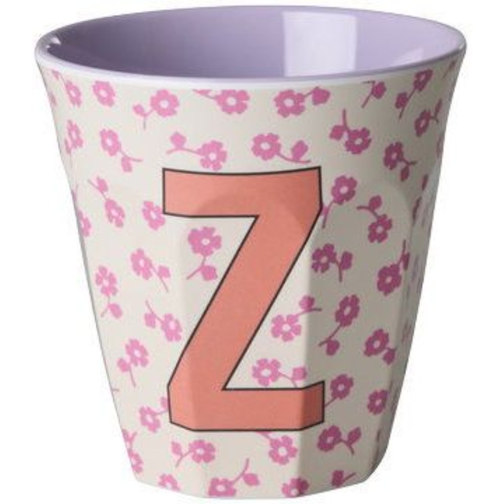 rice Melamin Buchstabenbecher - Hellrosa - Z - Flowers