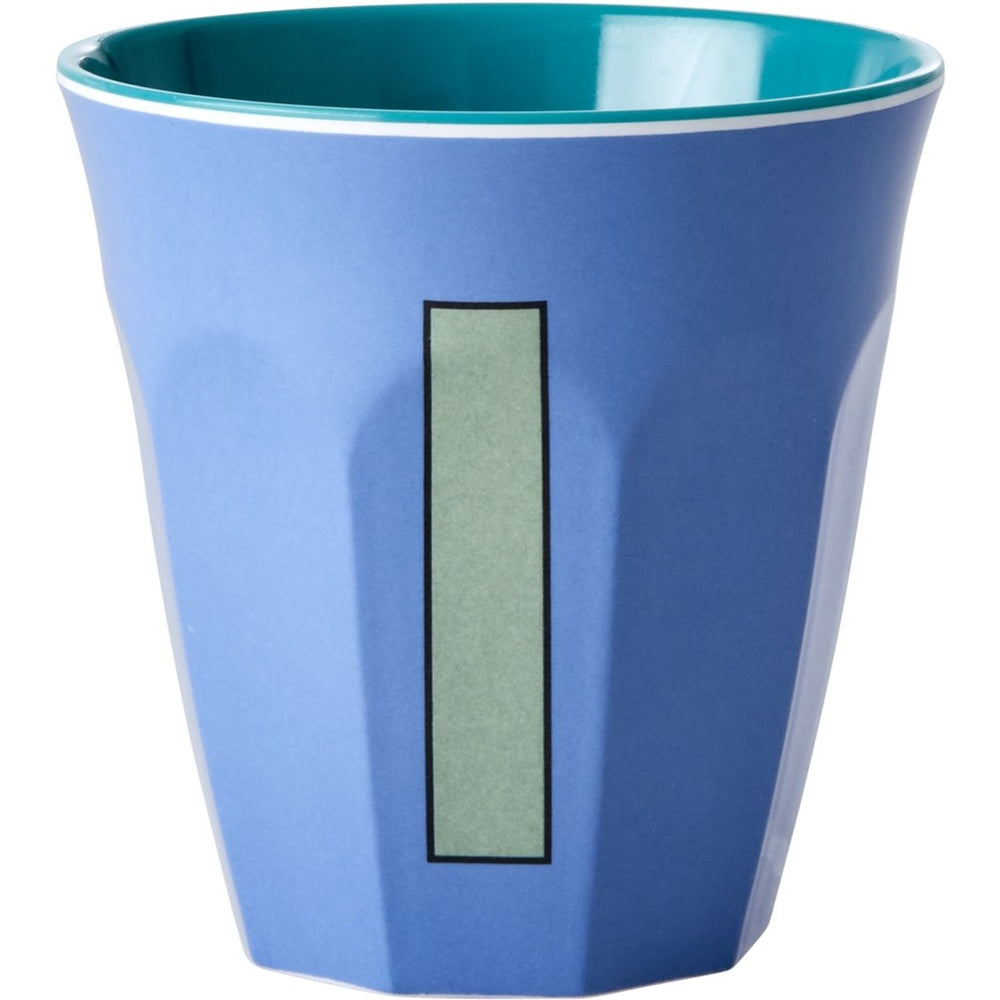 rice Melamin Buchstabenbecher - Graublau - I