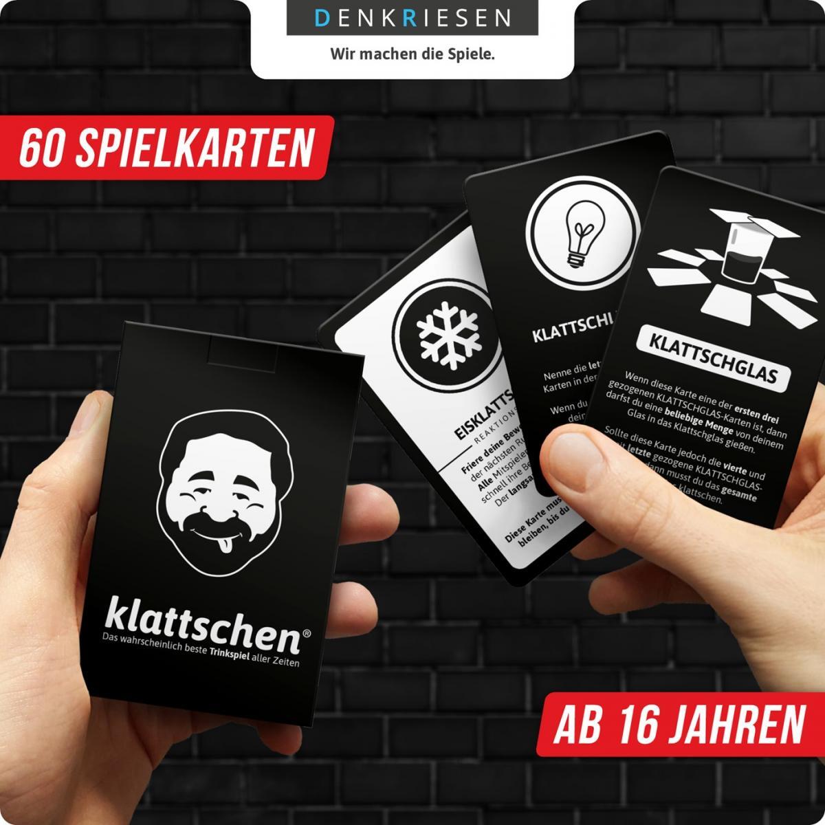 DENKRIESEN - klattschen® - Trinkspiel - SPIELKARTENKARTON Das wahrscheinlich beste Trinkspiel aller Zeiten