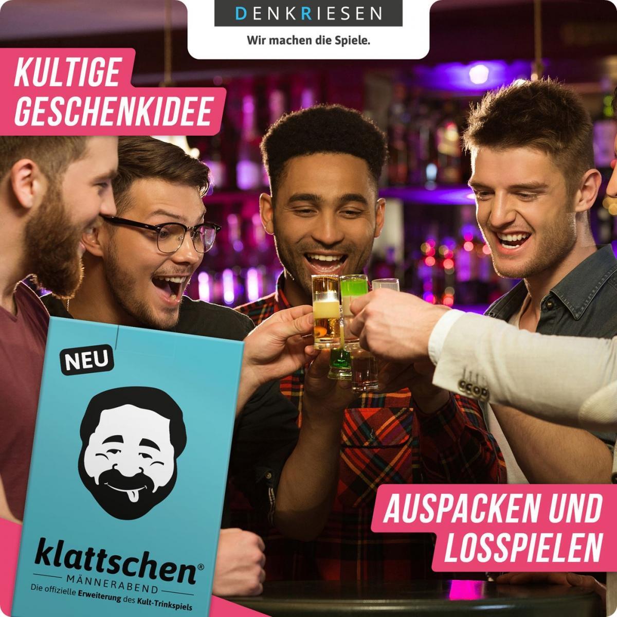 DENKRIESEN - klattschen® - Männerabend - SPIELKARTENKARTON Das wahrscheinlich beste Trinkspiel aller Zeiten