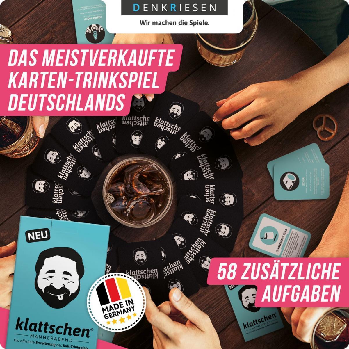 DENKRIESEN - klattschen® - Männerabend - SPIELKARTENKARTON Das wahrscheinlich beste Trinkspiel aller Zeiten