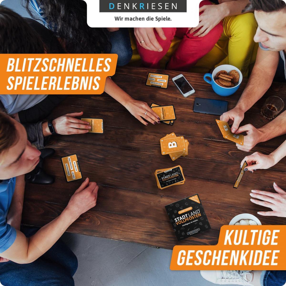 Stadt Land Vollpfosten® Classic Edition – "Intelligenz ist relativ." | Das Kartenspiel