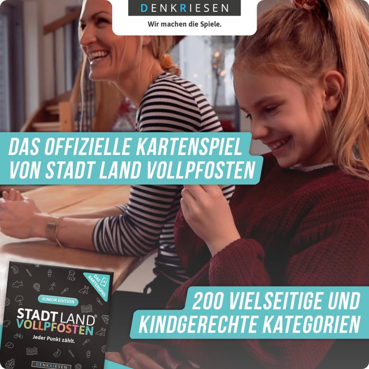 Stadt Land Vollpfosten® Junior Edition – "Jeder Punkt zählt." | Das Kartenspiel