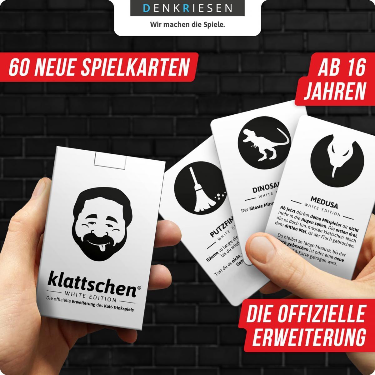 DENKRIESEN - klattschen® - WHITE EDITION Die offizielle Erweiterung des Kult-Trinkspiels