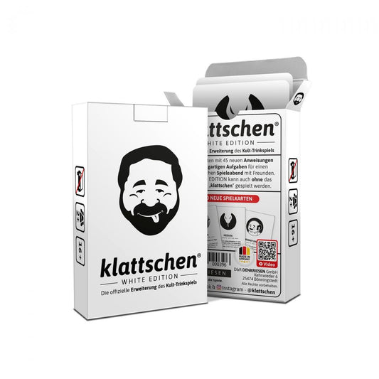 DENKRIESEN - klattschen® - WHITE EDITION Die offizielle Erweiterung des Kult-Trinkspiels