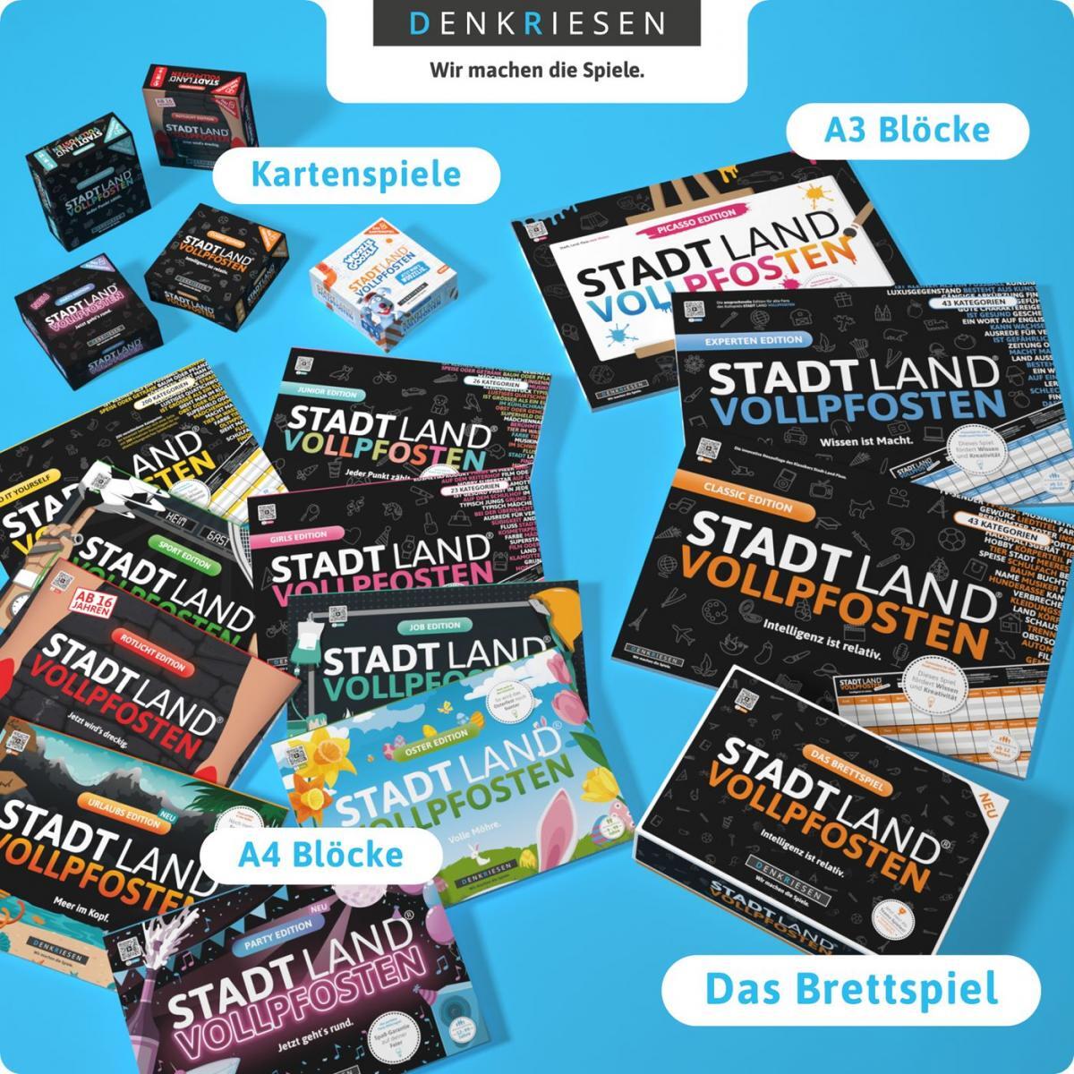 Stadt Land Vollpfosten® Das Brettspiel