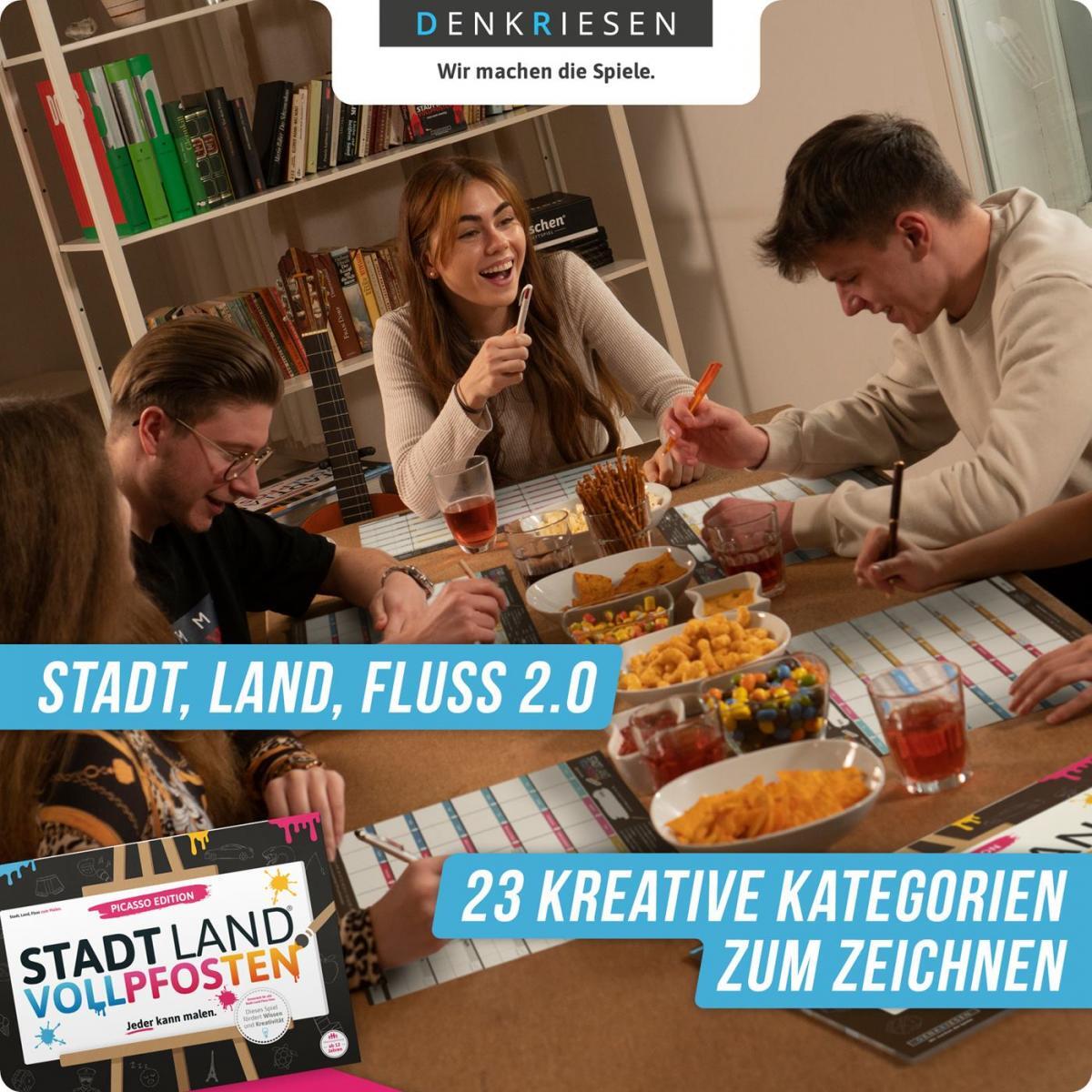 Stadt Land Vollpfosten® Picasso Edition – "Jeder kann malen." | A3 Spielblock