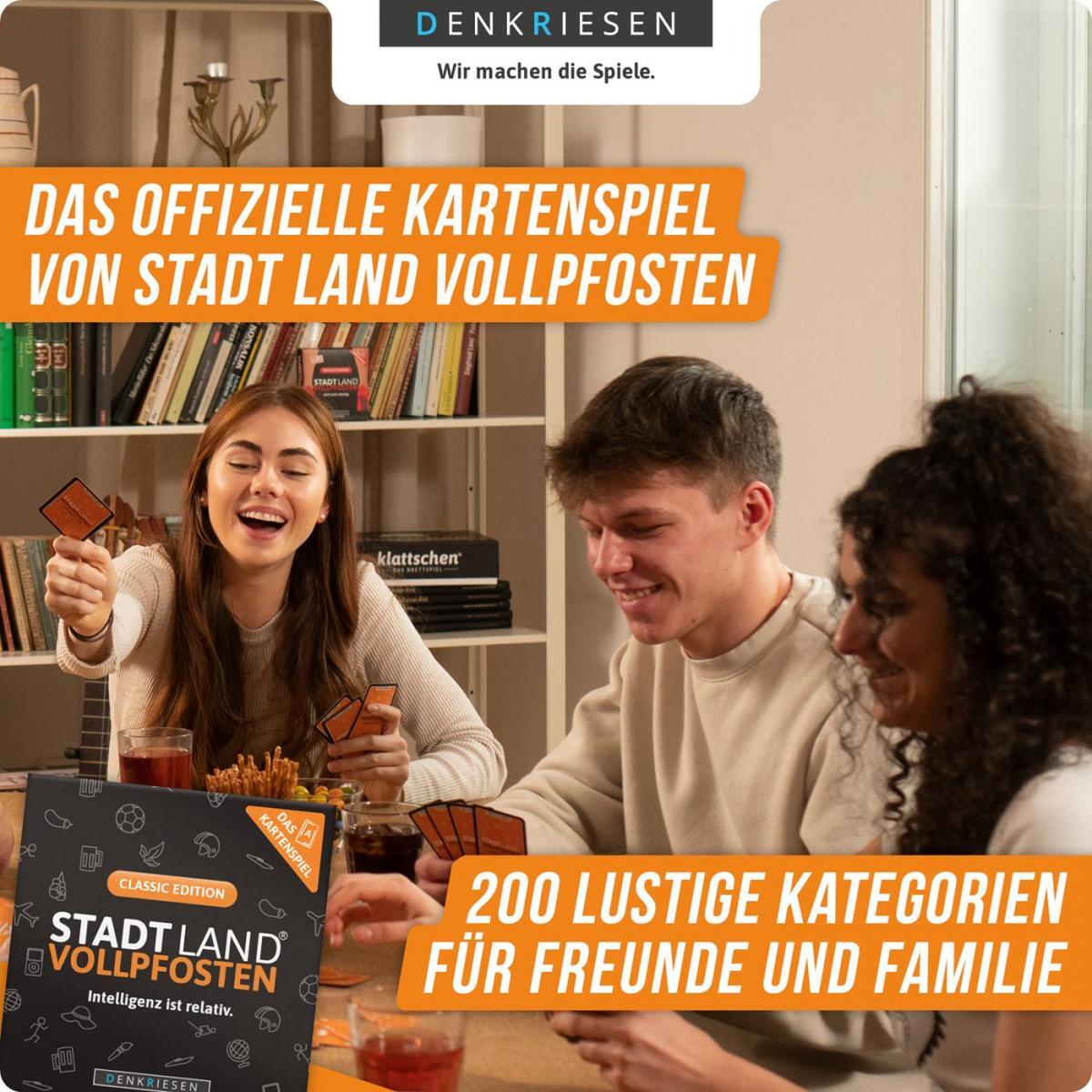 Stadt Land Vollpfosten® Classic Edition – "Intelligenz ist relativ." | Das Kartenspiel