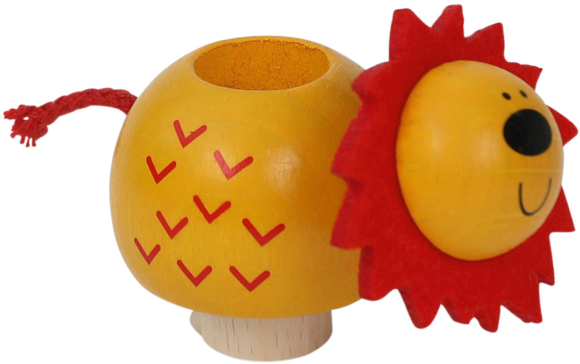 Kerzenhalter Löwe aus Holz