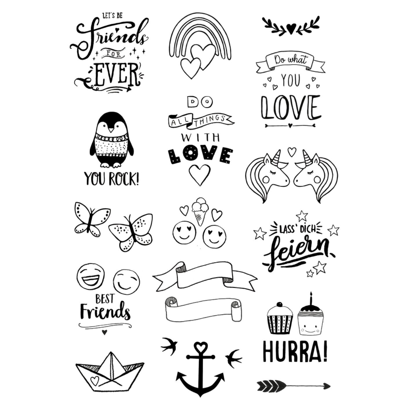 Steine bemalen - Set Love & Friends (100% selbst gemacht)
