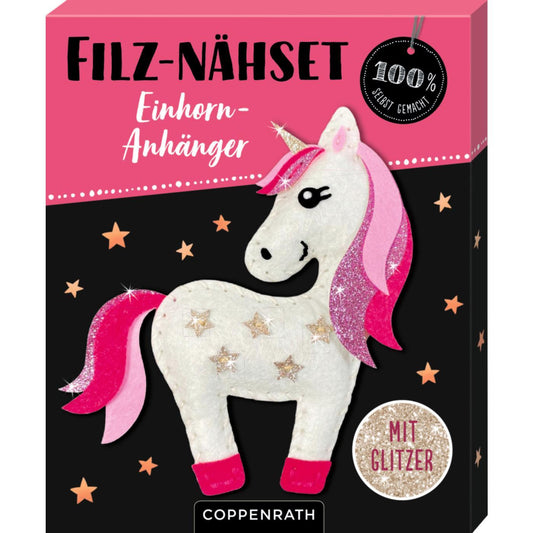 Filz-Nähset Einhorn-Anhänger (Sterne) - (100% selbst gemacht)