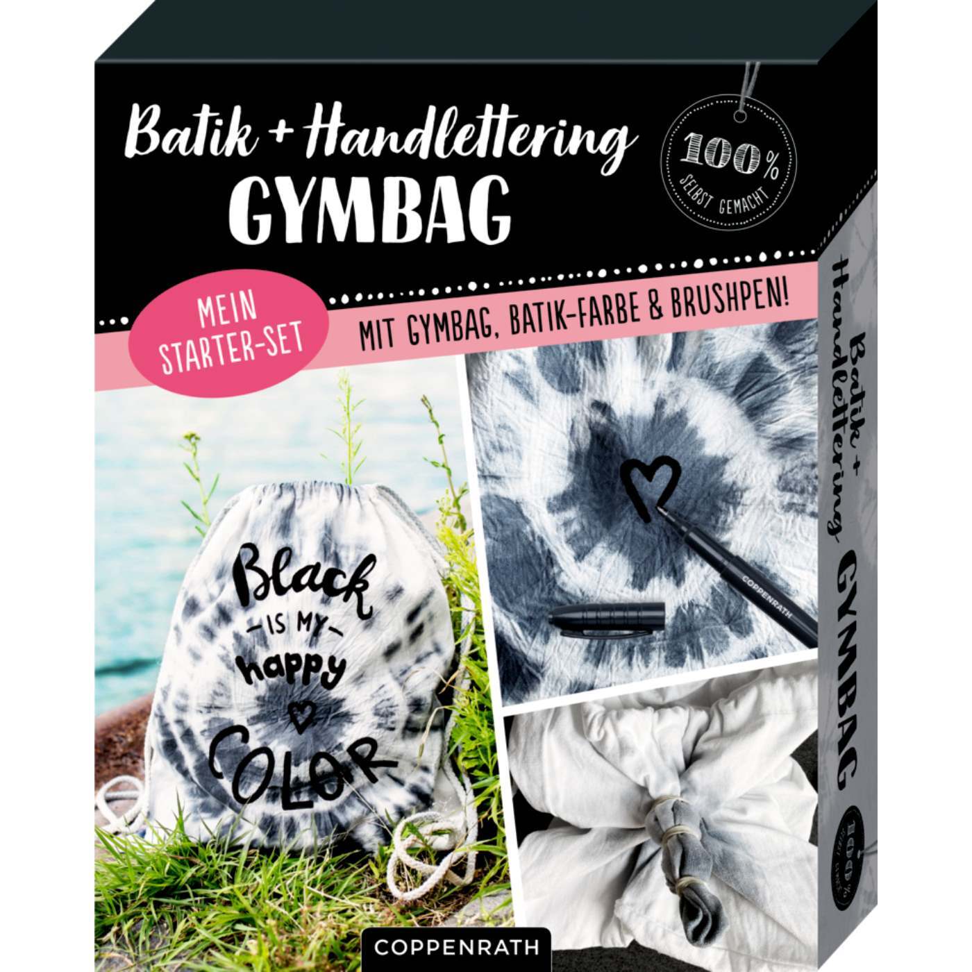 Mein Batik+Handlettering Starter-Set - Gymbag (100% selbst gemacht)