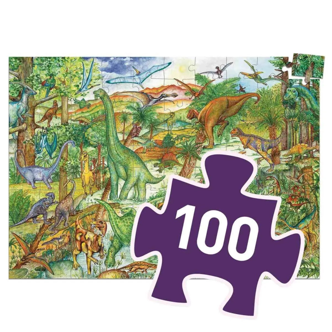Wimmelpuzzle: Dinosaurier 100 Teile
