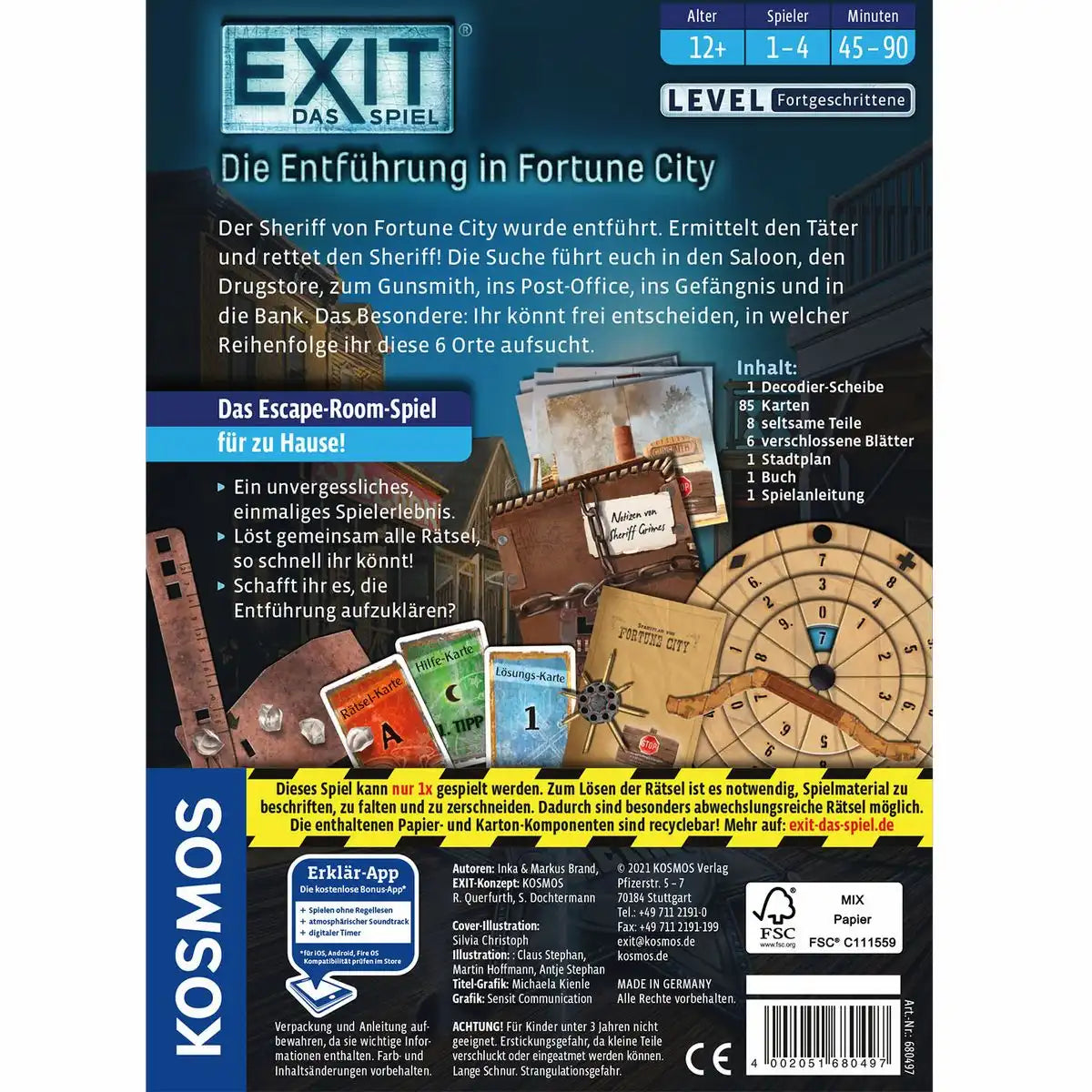 EXIT Escape Game Die Entführung in Fortune City Level Fortgeschritten